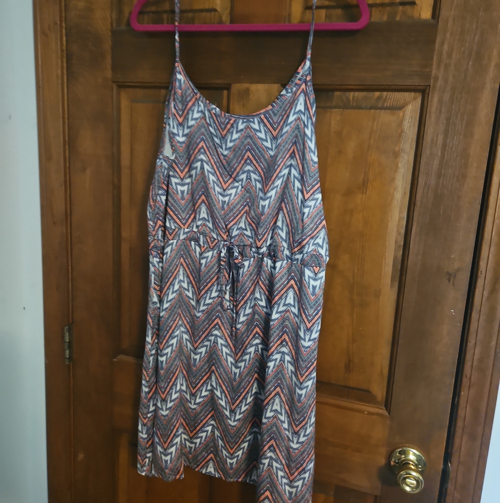 Pixley Blue and Coral Patterned Dress